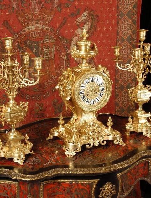 fig 2. **** SOLD **** HUGE and Magnificent Gothic Clock Set